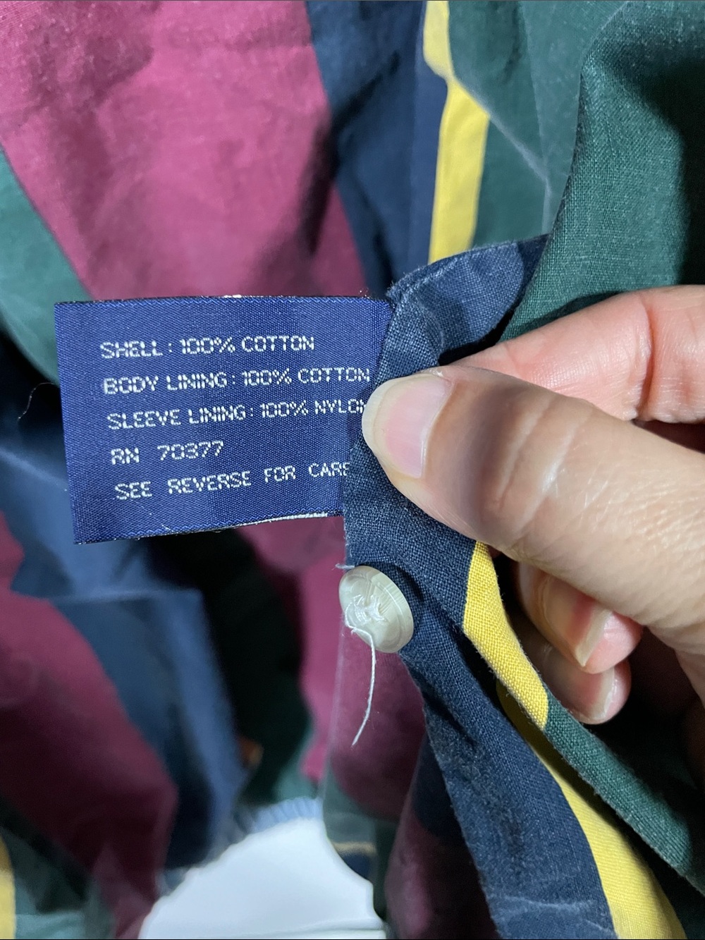 Vintage 1980s Marina Yachting Two-Tone Navy and Burgundy Bomber Jacket - Picture 7 of 7